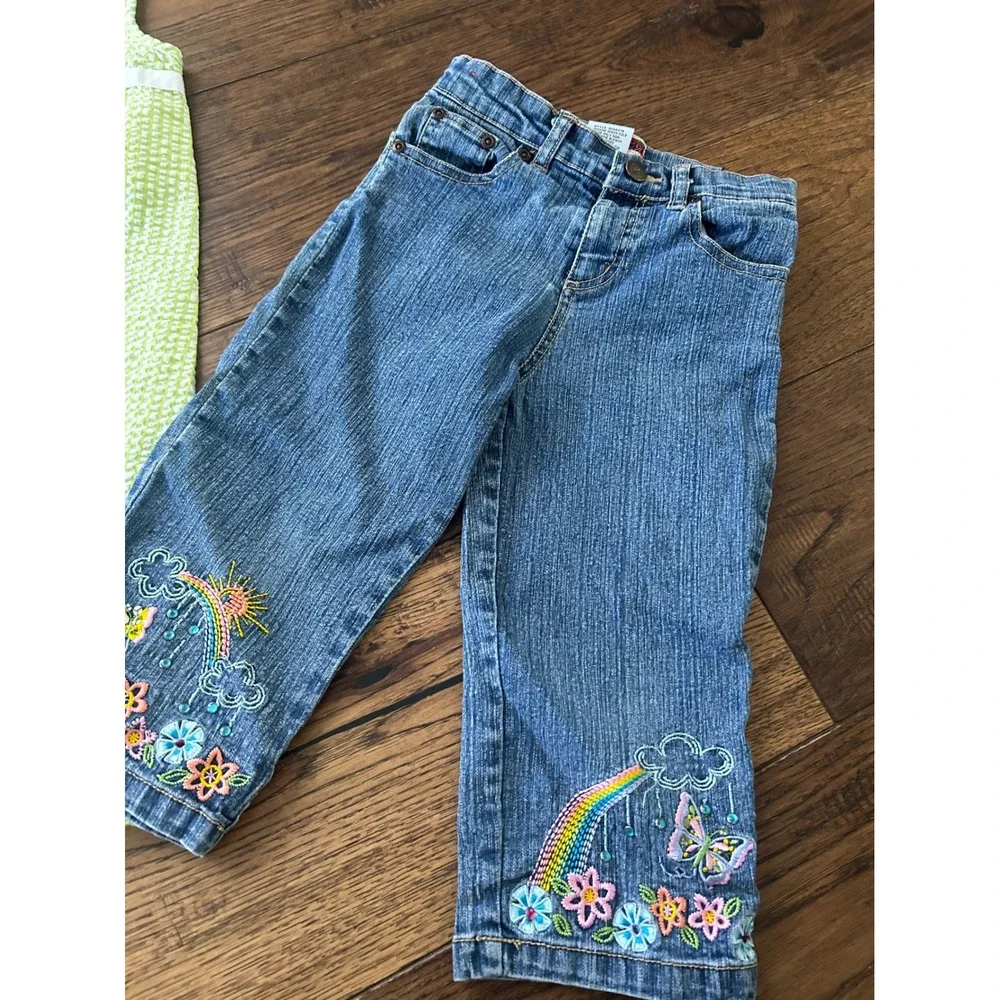 BT Kids Gingham Dress & Z Cavaricci Embroidered Jeans Girls Size 6/6X Bundle y2k - Picture 2 of 8